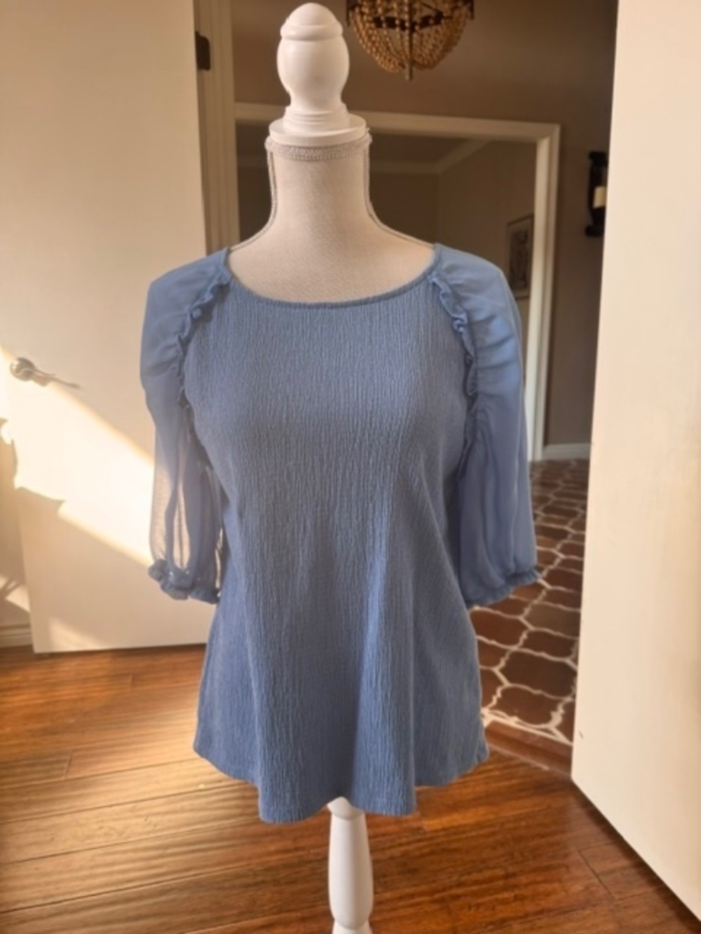 Calvin Klein Blue Professional Career Office Blouse Top Size Small